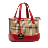 バーバリー ノバチェック シャドーホース ミニハンドバッグ ベージュ マルチカラー キャンバス レザー レディース BURBERRY 【中古】
